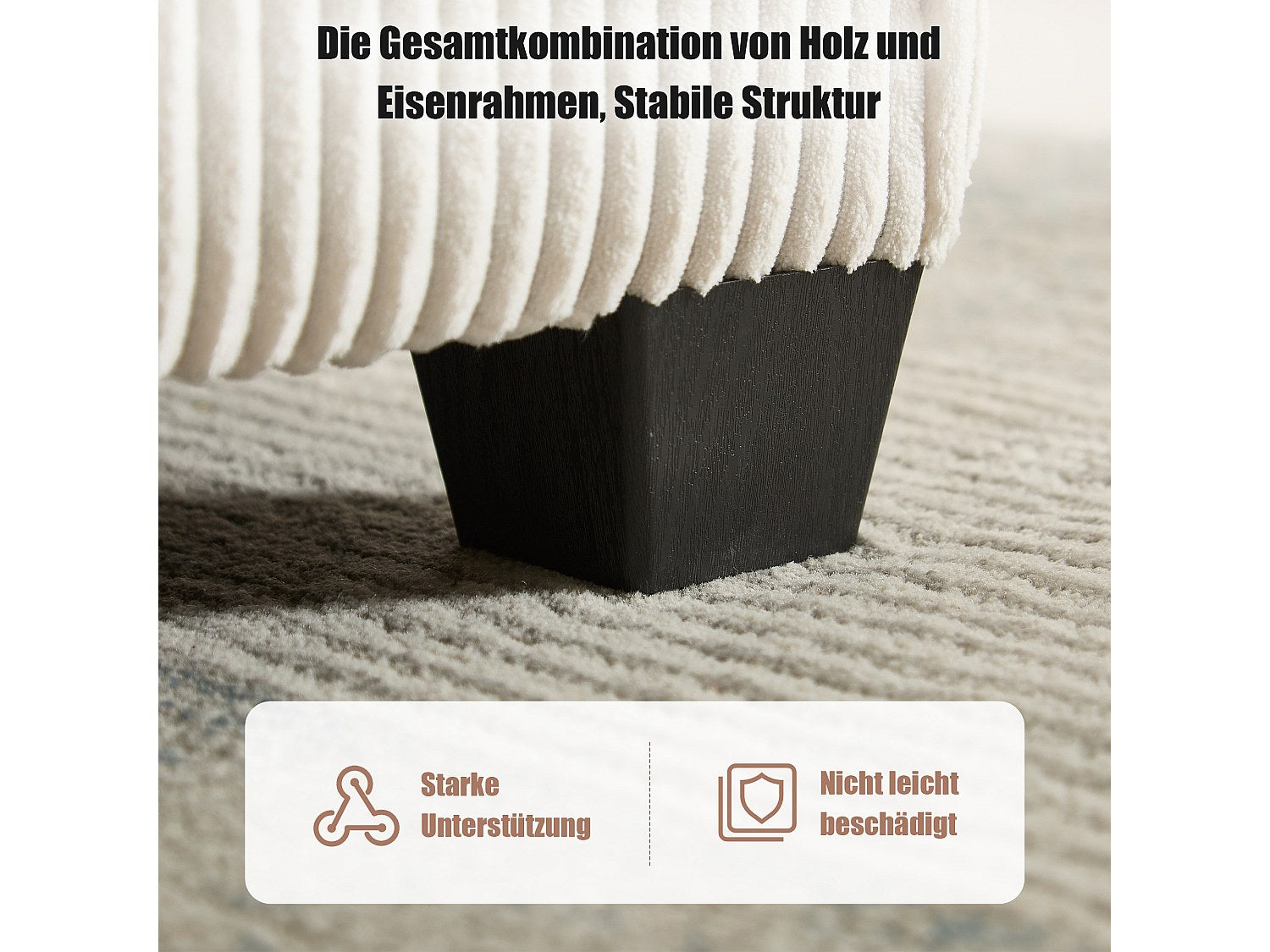 Canapé modulable 6 places beige velours