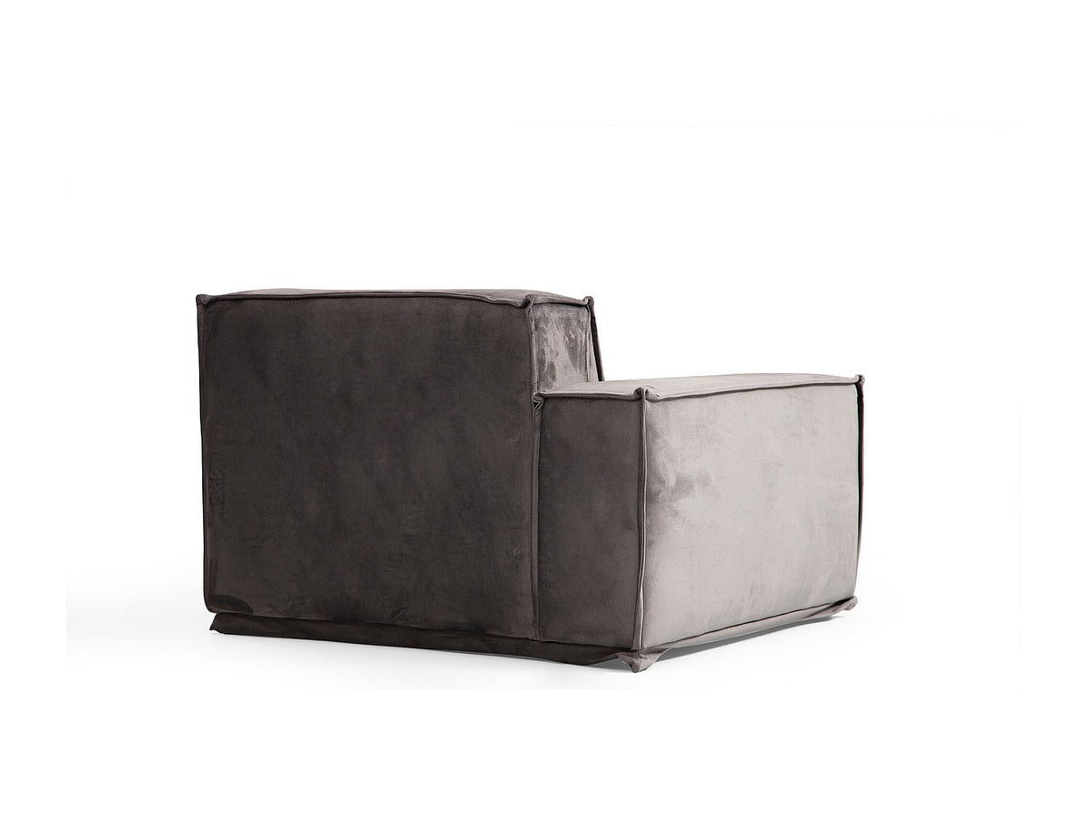 Canapé modulable 3 places gris tissu