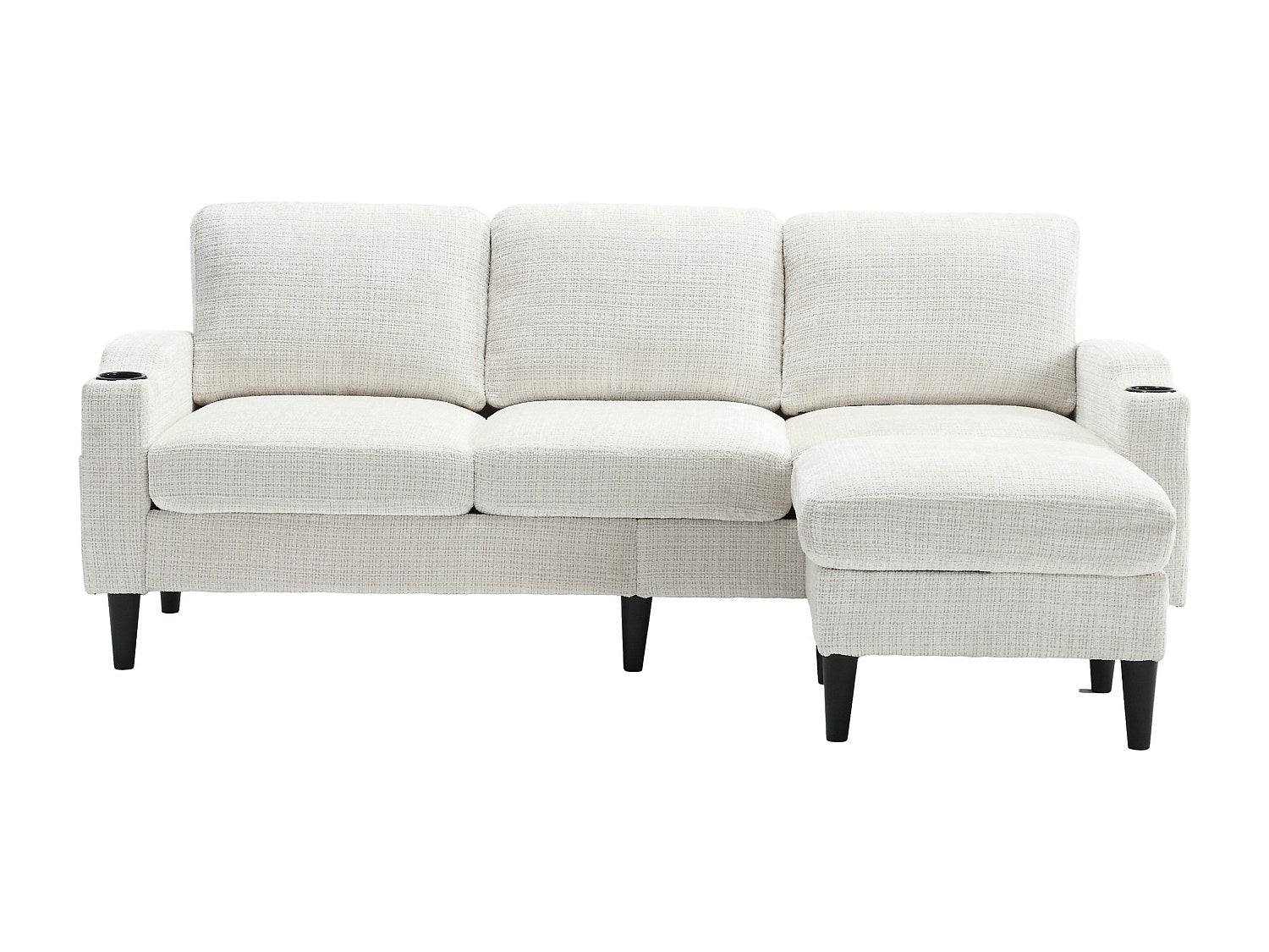 Pouf pour canapé modulable 4 places beige tissu