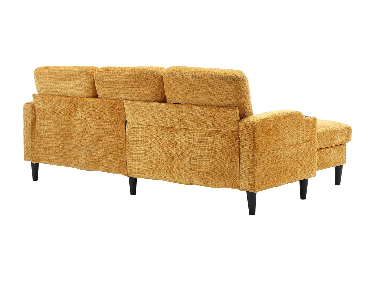 Pouf pour canapé modulable 4 places jaune tissu