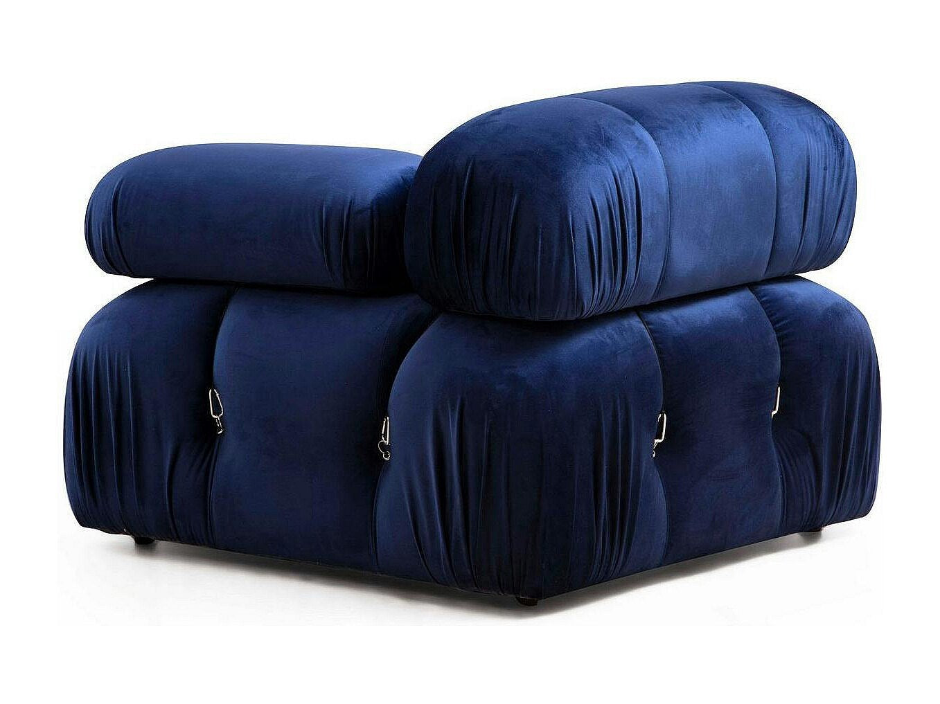 Angle pour canapé modulable bleu velours