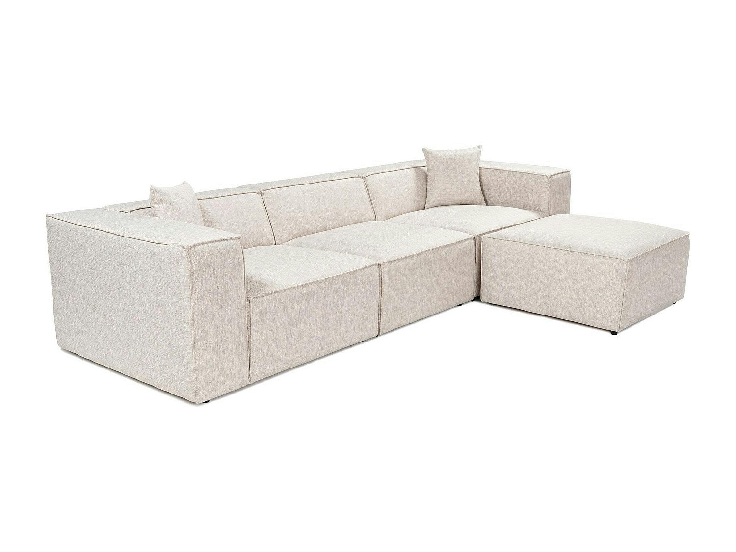 Angle pour canapé modulable blanc tissu