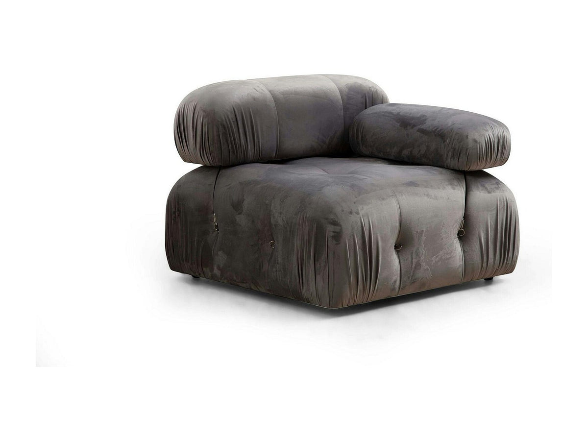 Angle pour canapé modulable gris velours
