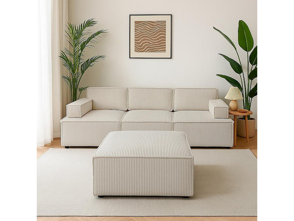 Canapé modulable beige velours