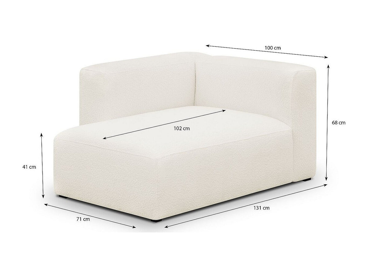 Méridienne pour canapé modulable beige tissu