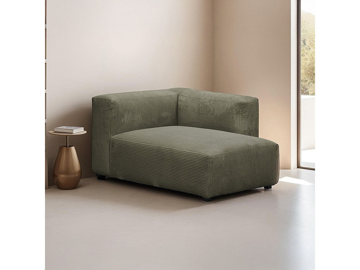 Méridienne pour canapé modulable vert velours
