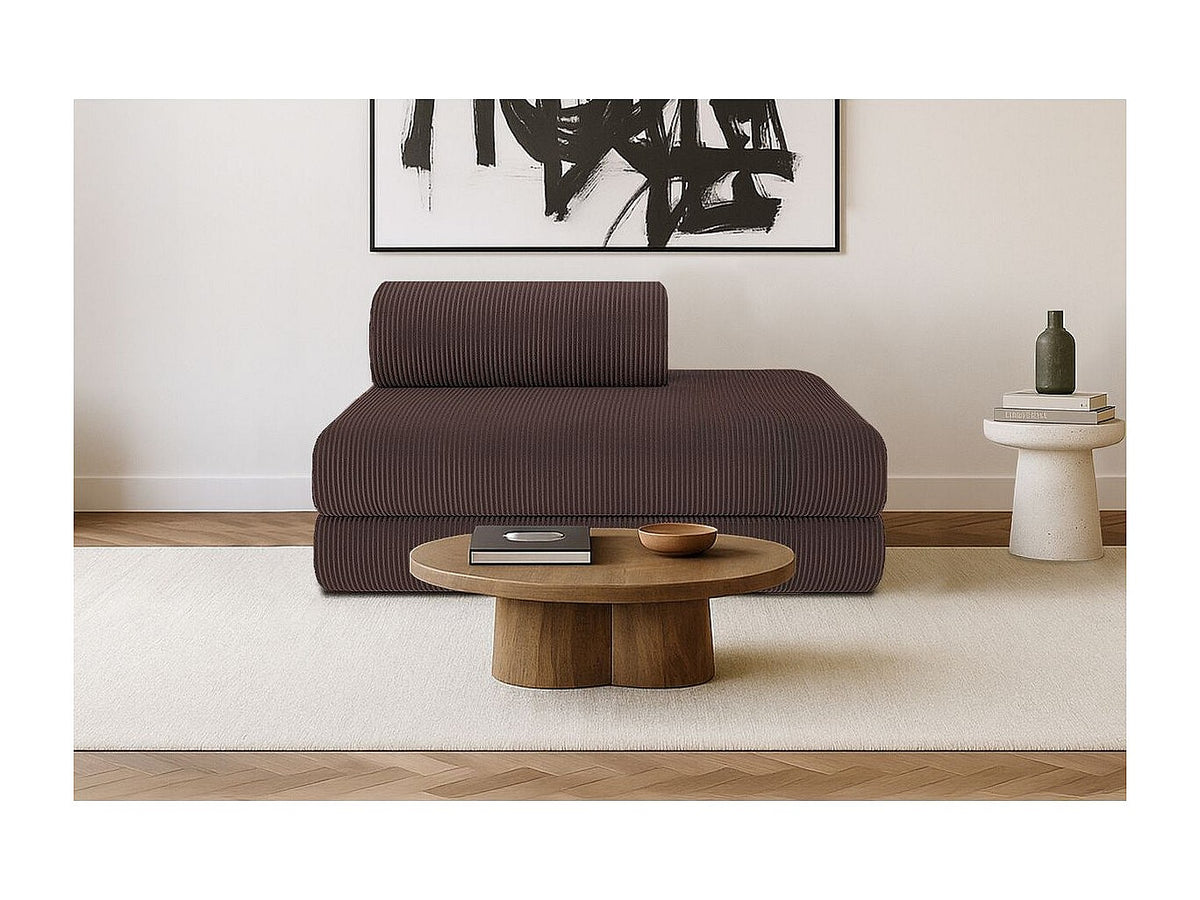 Canapé modulable convertible 2 places marron velours