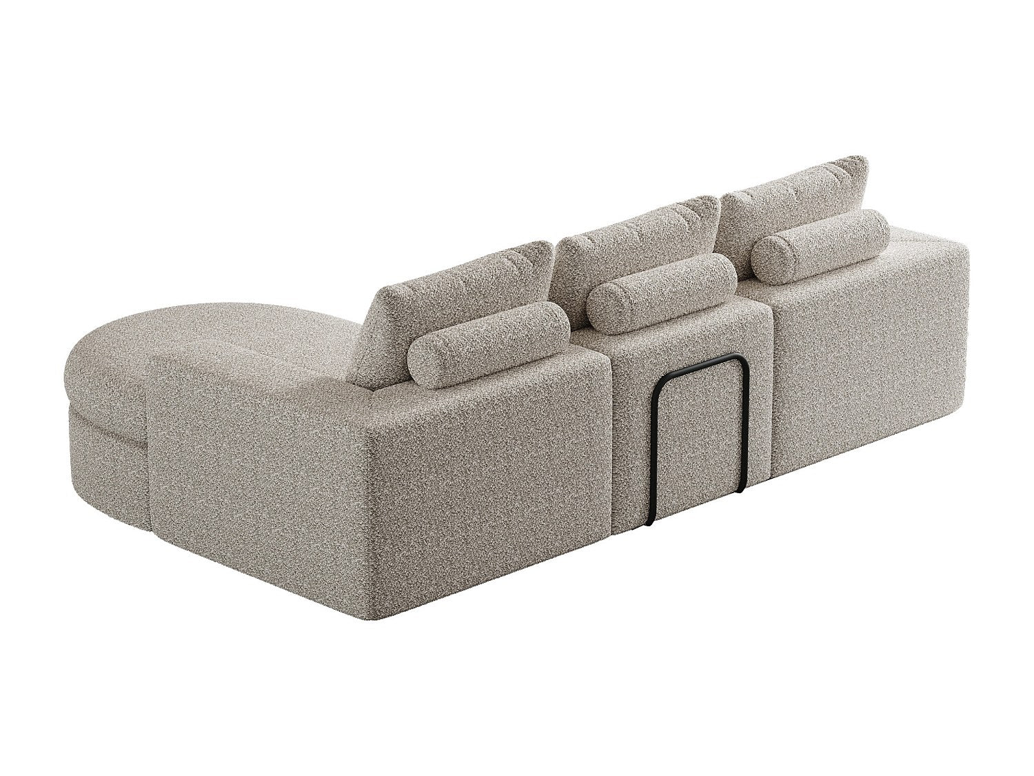 Méridienne pour canapé modulable 3 places beige tissu