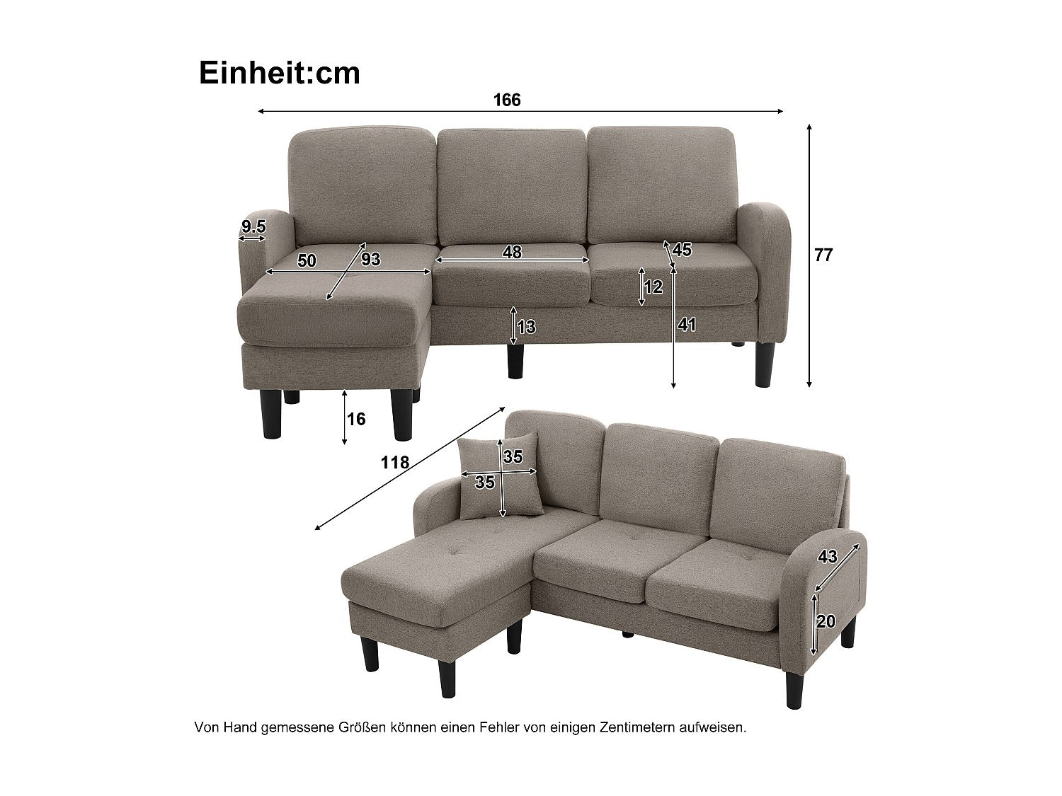 Canapé modulable gris tissu
