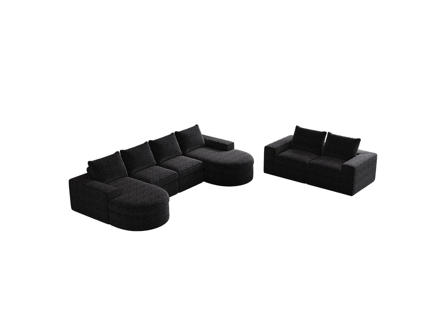 Canapé modulable noir tissu