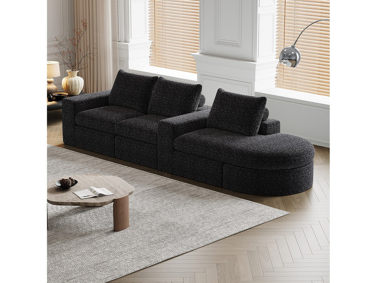 Canapé modulable noir tissu