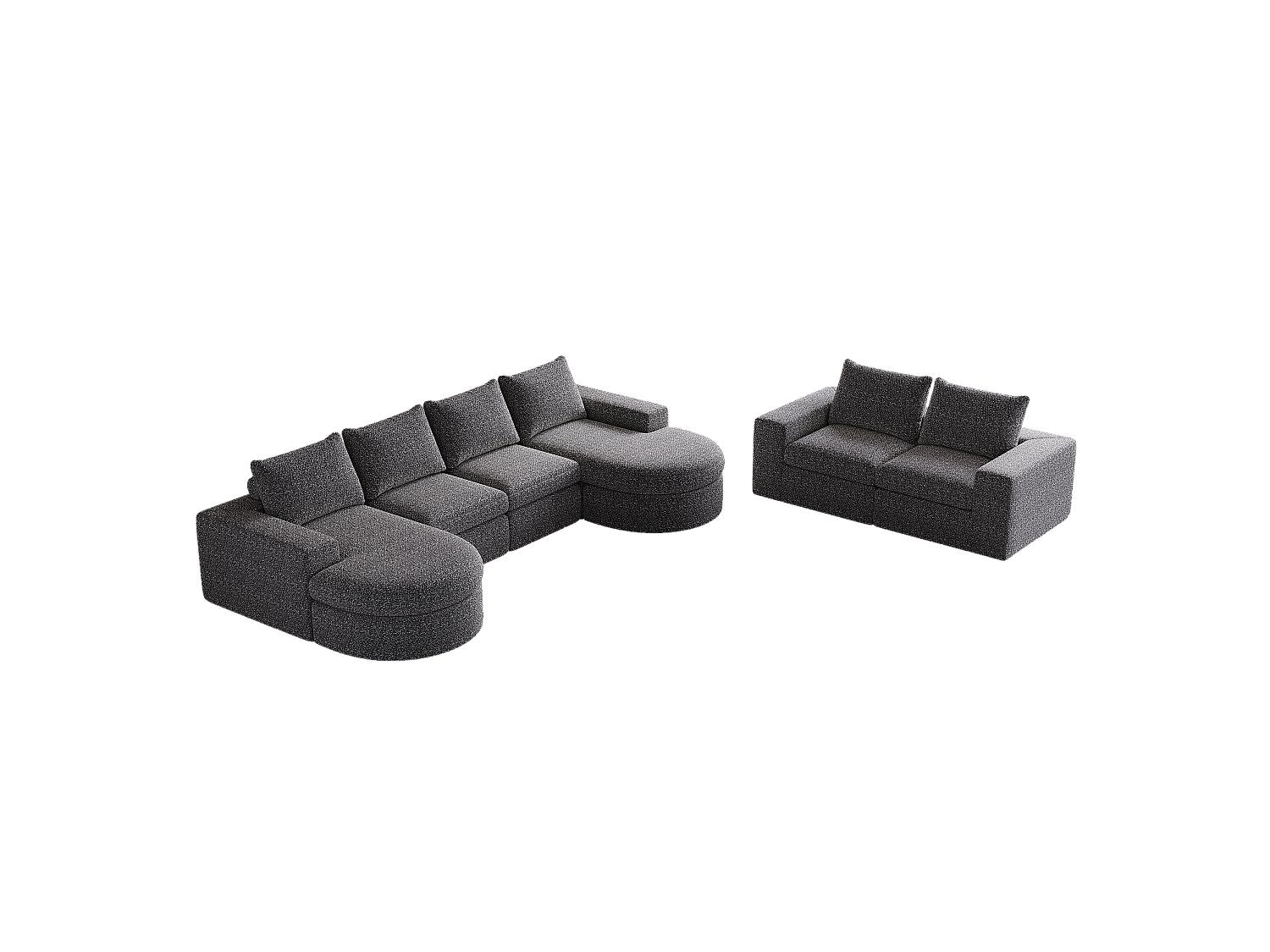 Canapé modulable gris tissu