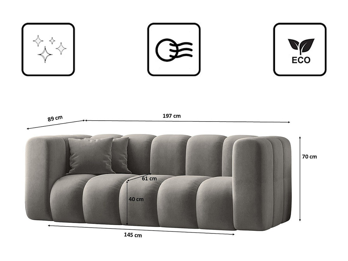 Canapé modulable gris tissu