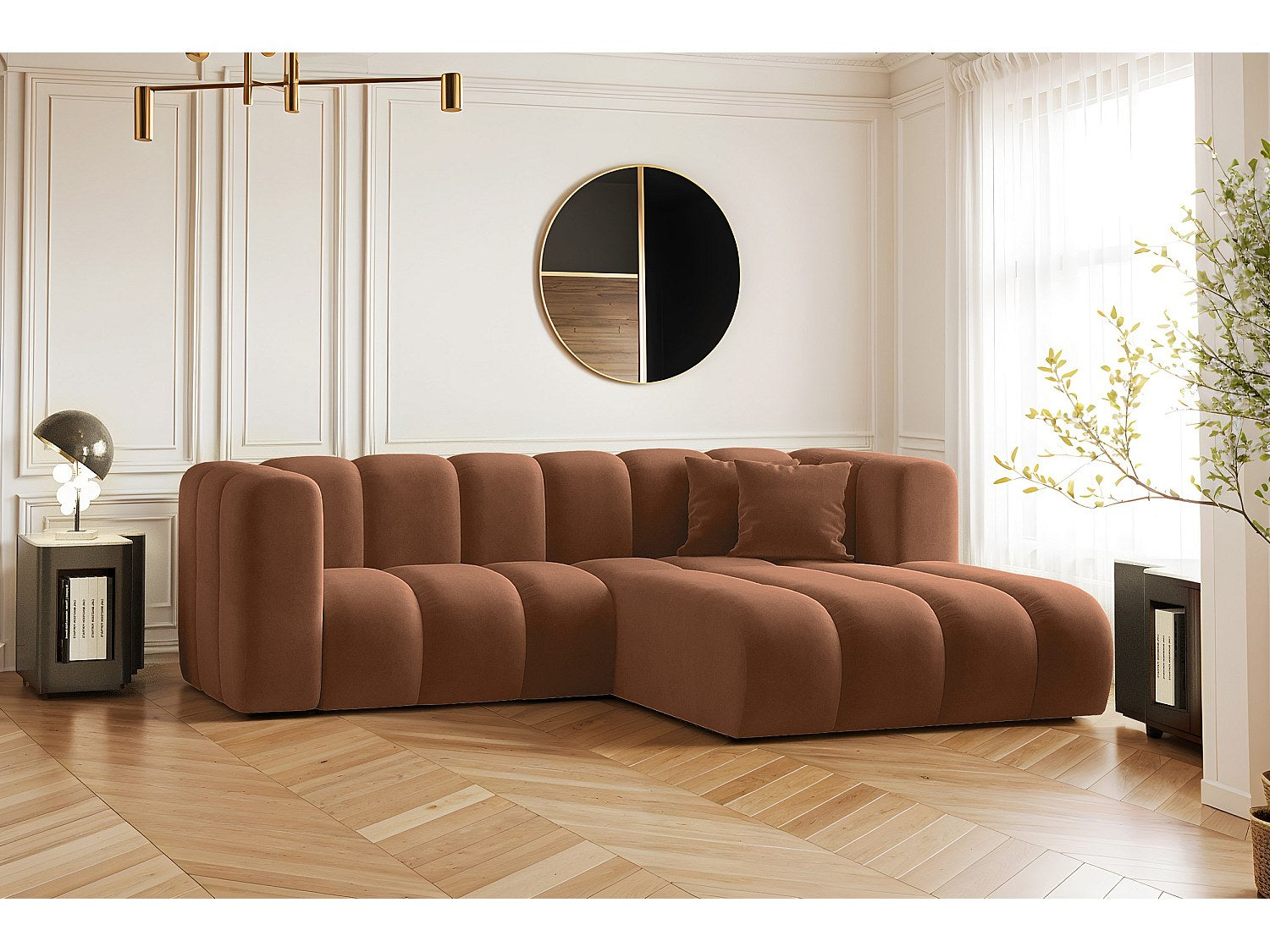 Canapé modulable marron tissu