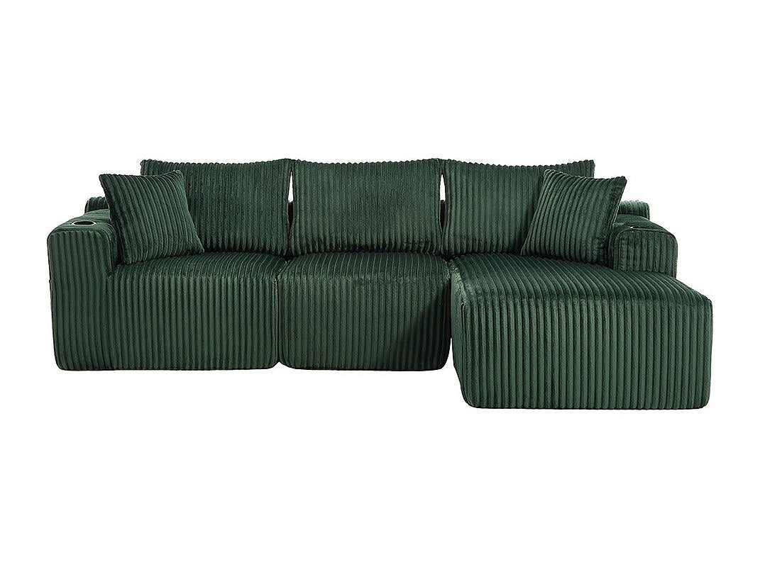 Canapé modulable 2 places vert velours