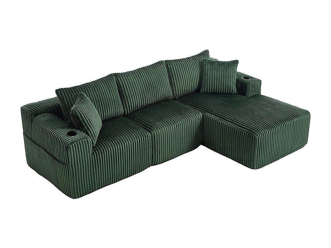 Canapé modulable 2 places vert velours