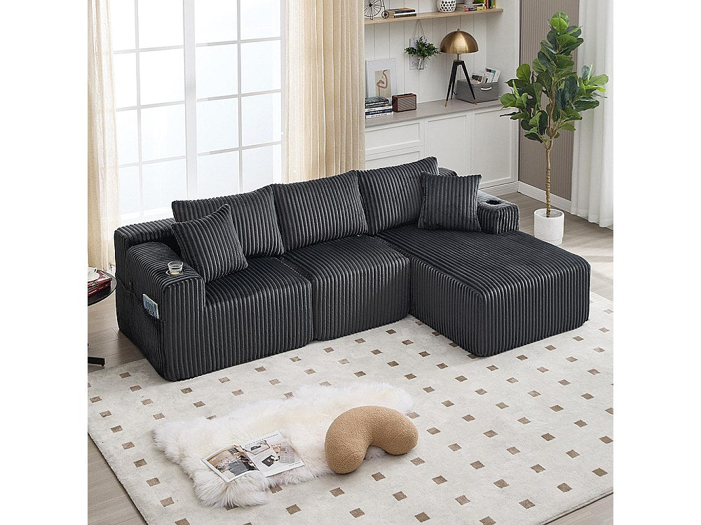 Canapé modulable 2 places gris velours