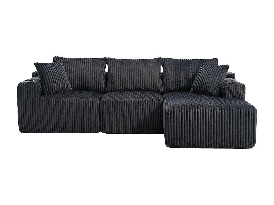 Canapé modulable 2 places gris velours