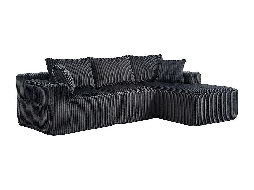 Canapé modulable 2 places gris velours