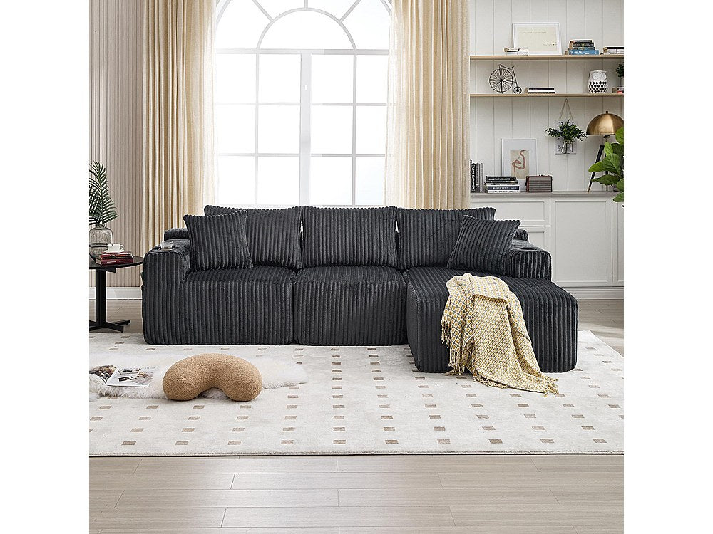 Canapé modulable 2 places gris velours