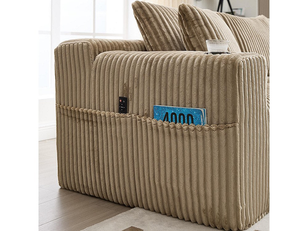 Canapé modulable 2 places beige velours