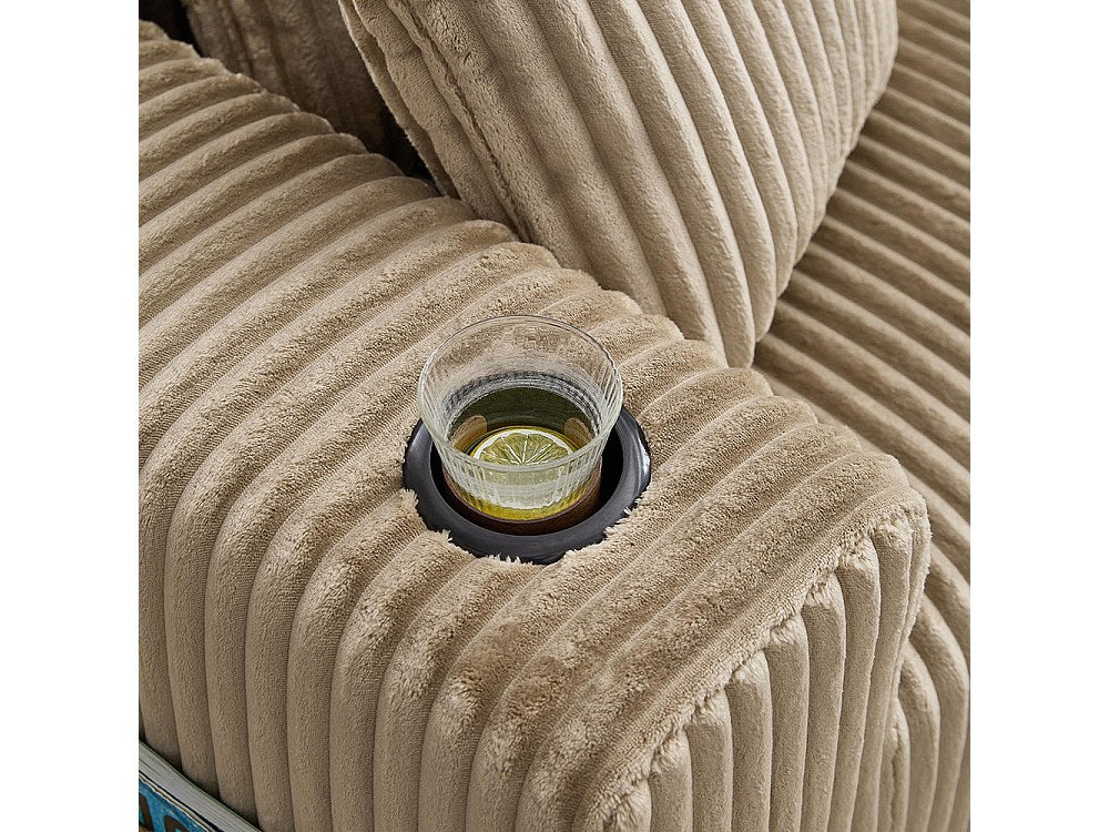 Canapé modulable 2 places beige velours