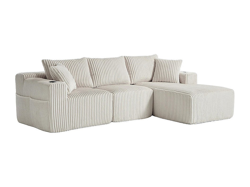 Canapé modulable 2 places beige velours