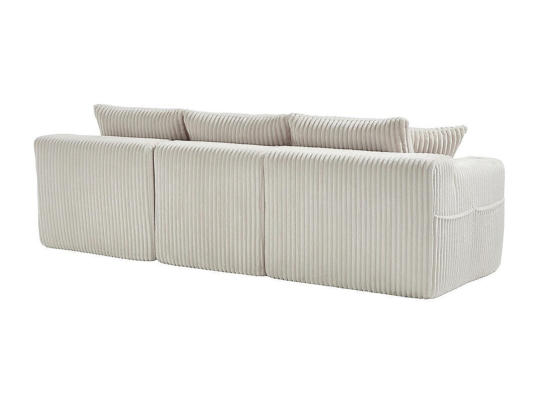 Canapé modulable 2 places beige velours