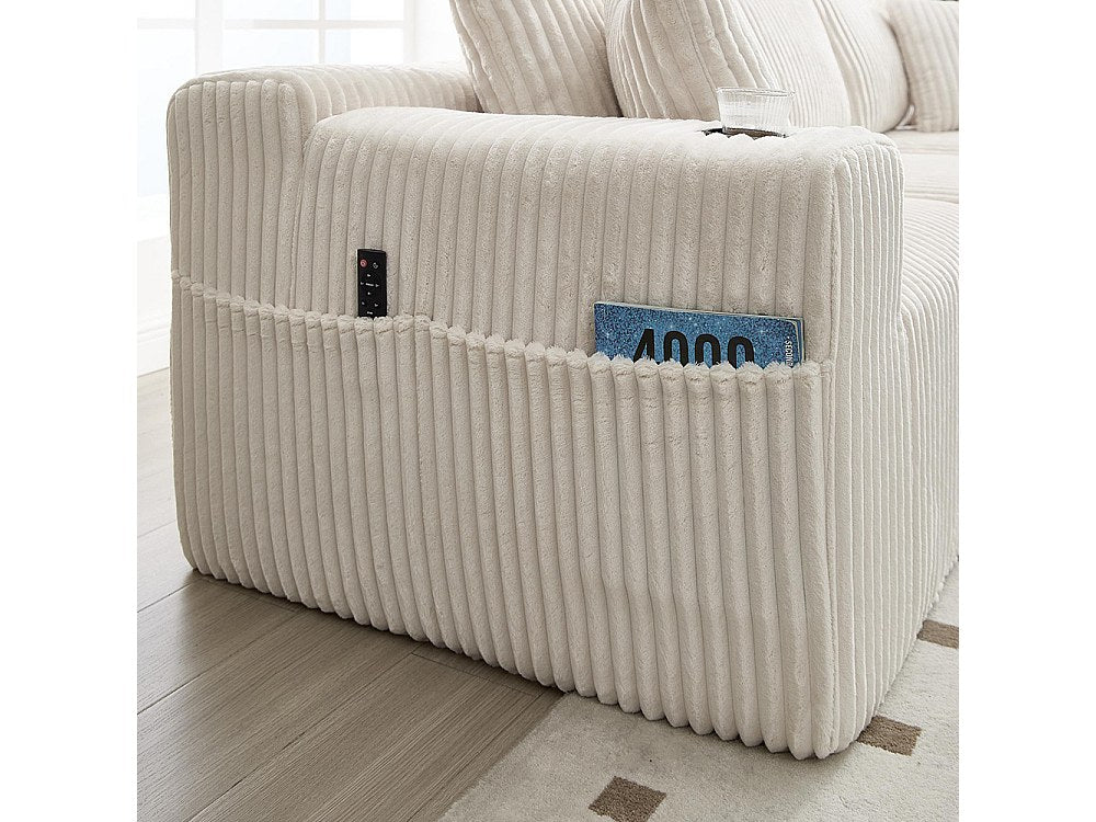 Canapé modulable 2 places beige velours