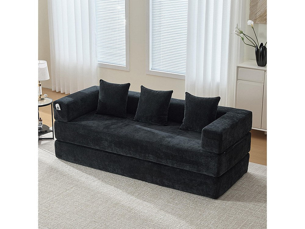 Canapé modulable noir tissu