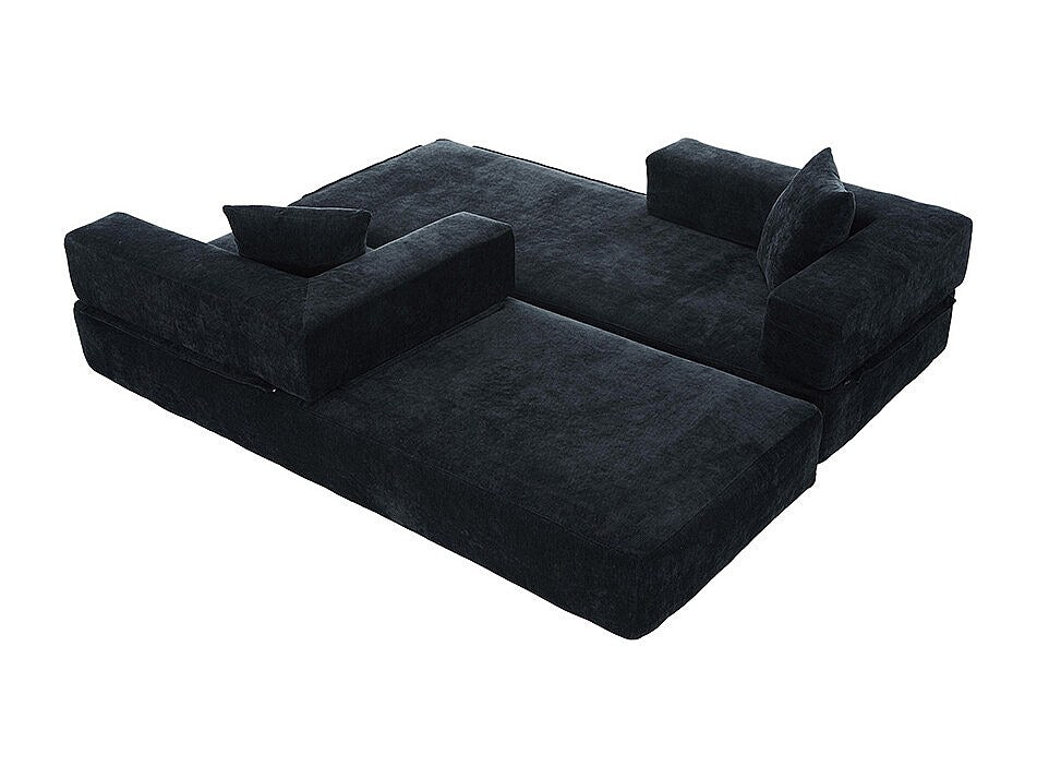 Canapé modulable noir tissu