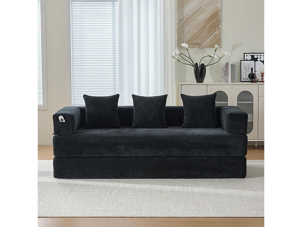Canapé modulable noir tissu