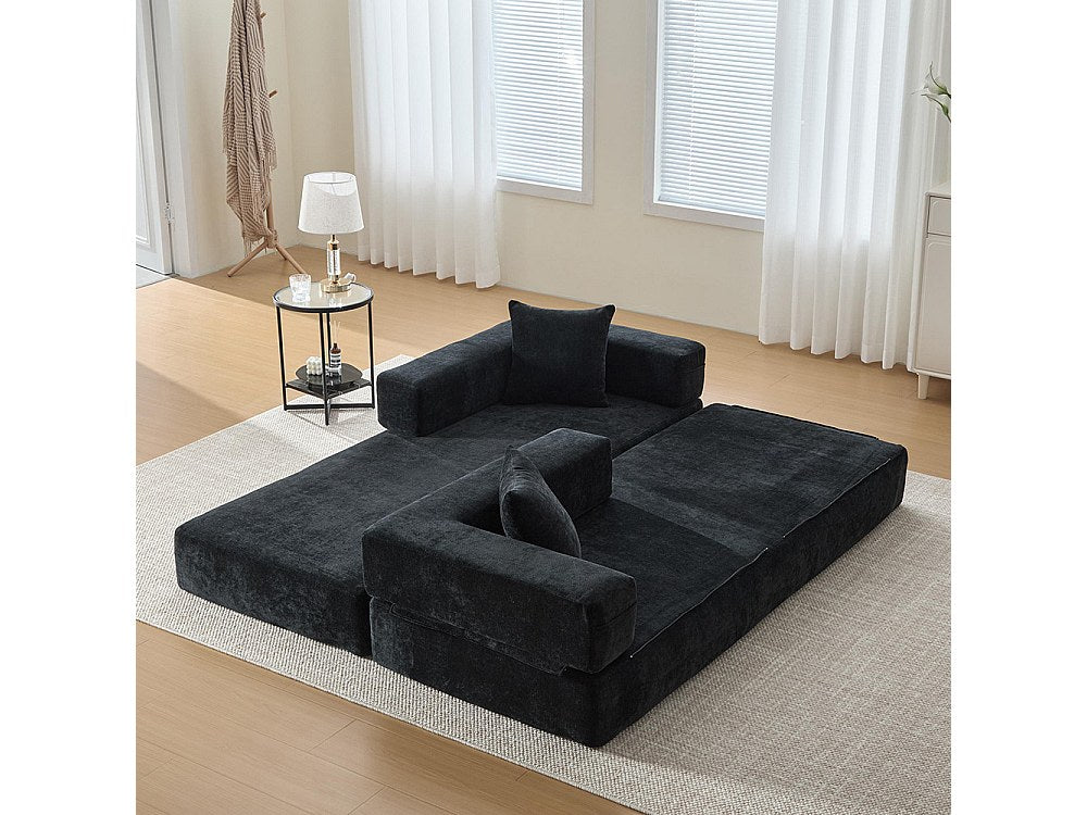 Canapé modulable noir tissu
