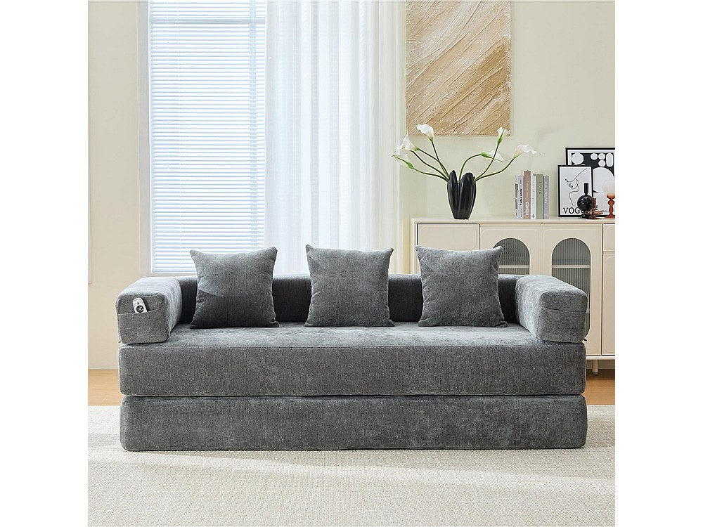 Canapé modulable gris tissu
