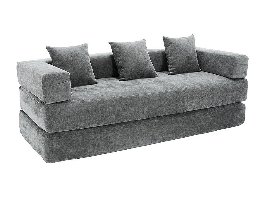 Canapé modulable gris tissu