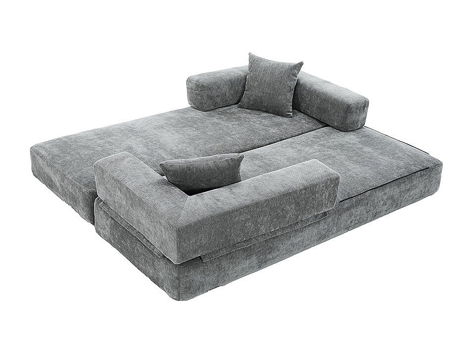 Canapé modulable gris tissu
