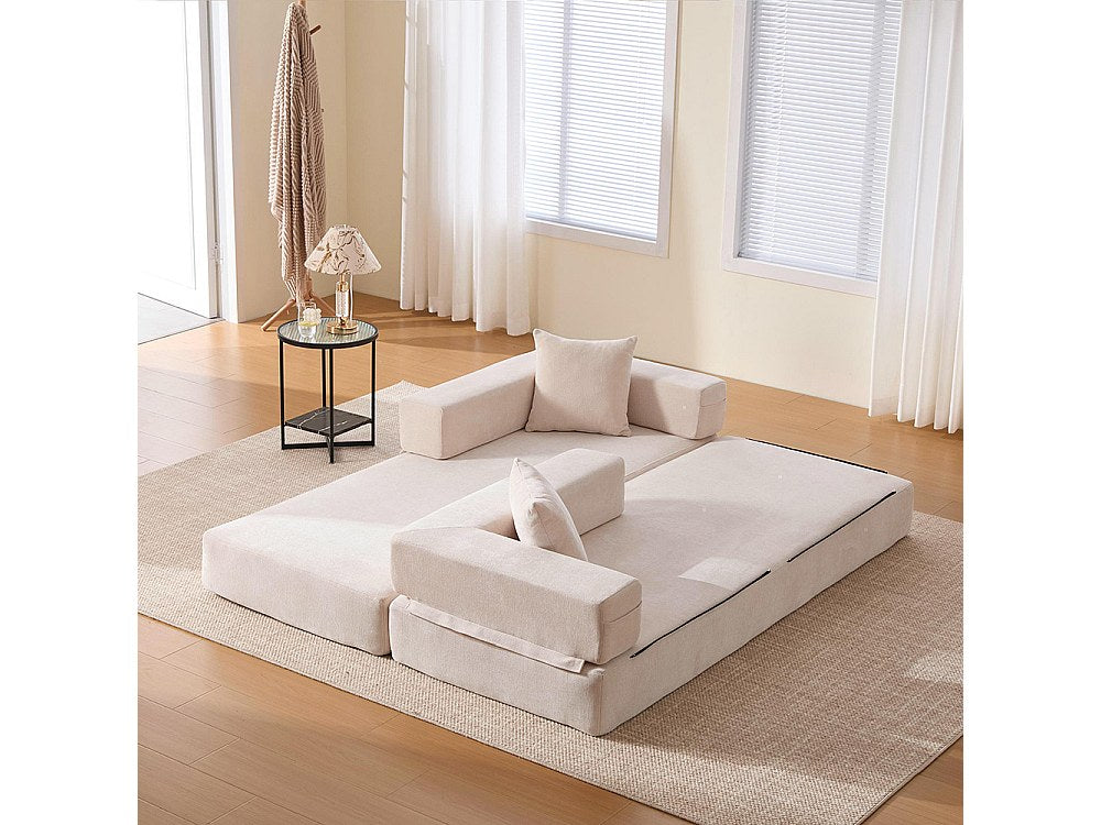 Canapé modulable beige tissu