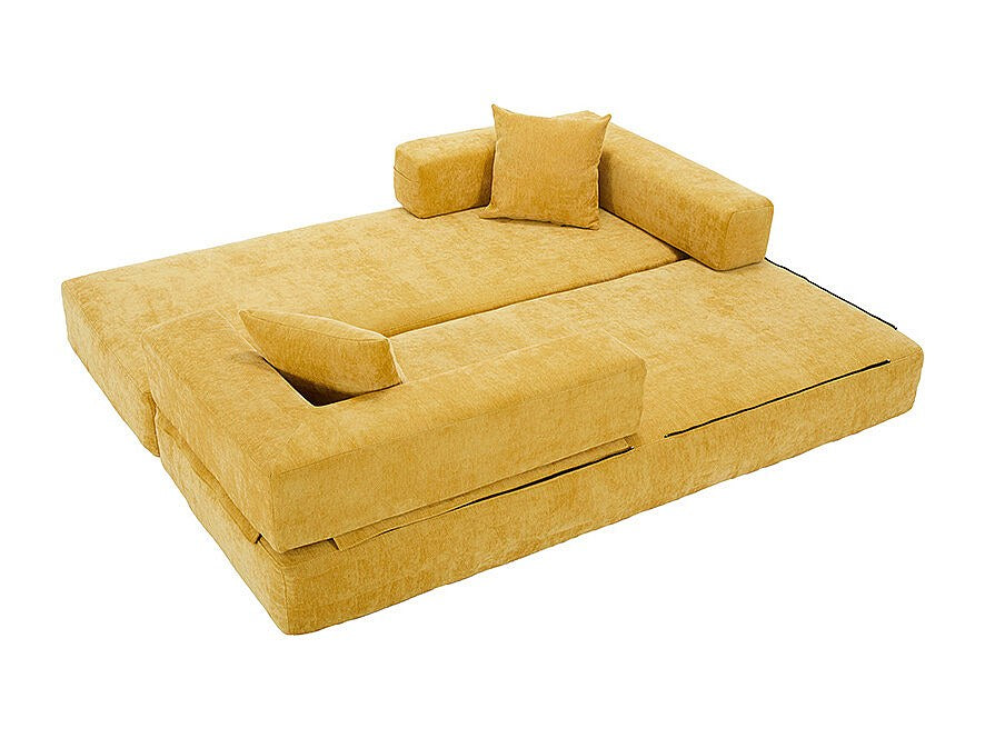 Canapé modulable jaune tissu