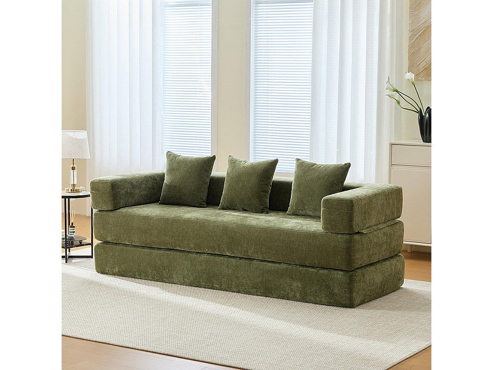 Canapé modulable vert tissu
