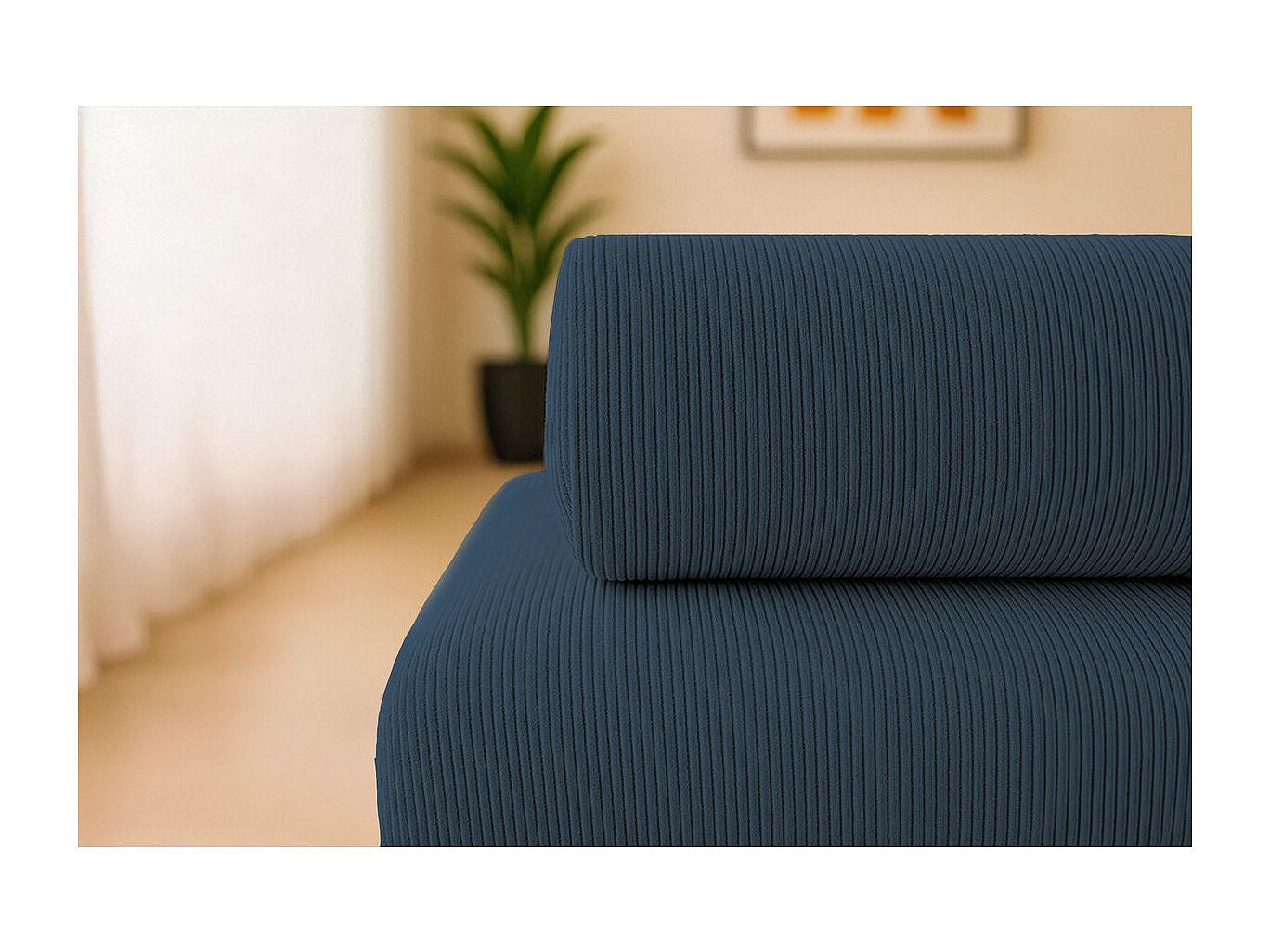 Angle pour canapé modulable convertible 6 places bleu velours