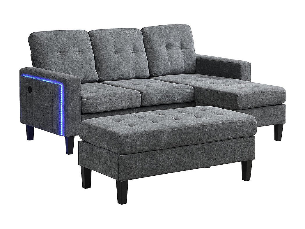 Canapé modulable convertible gris
