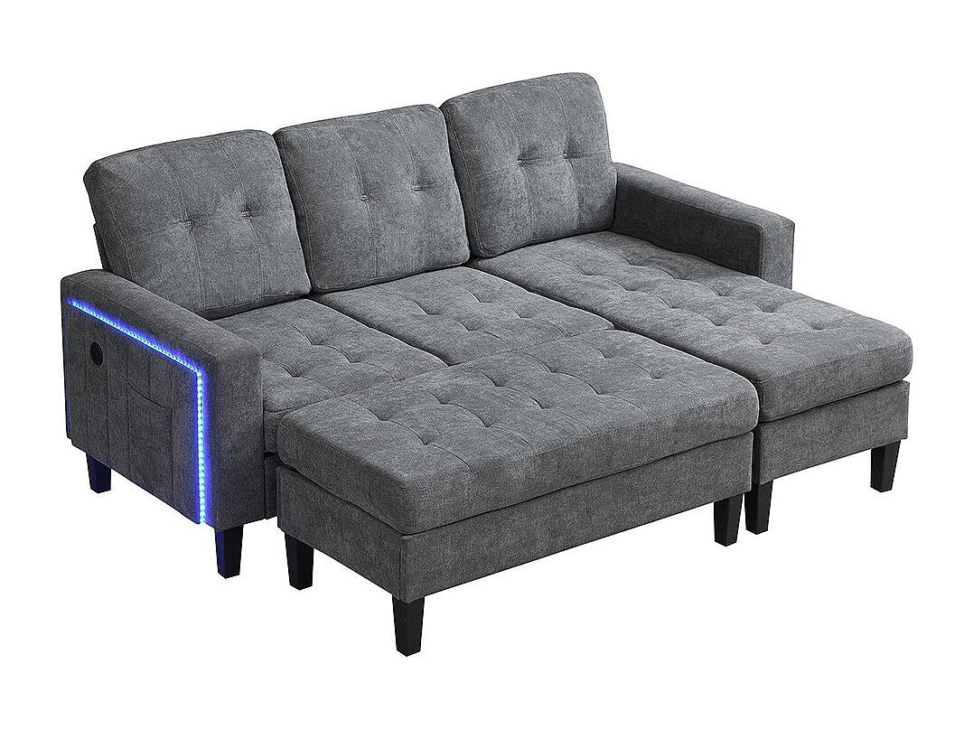Canapé modulable convertible gris