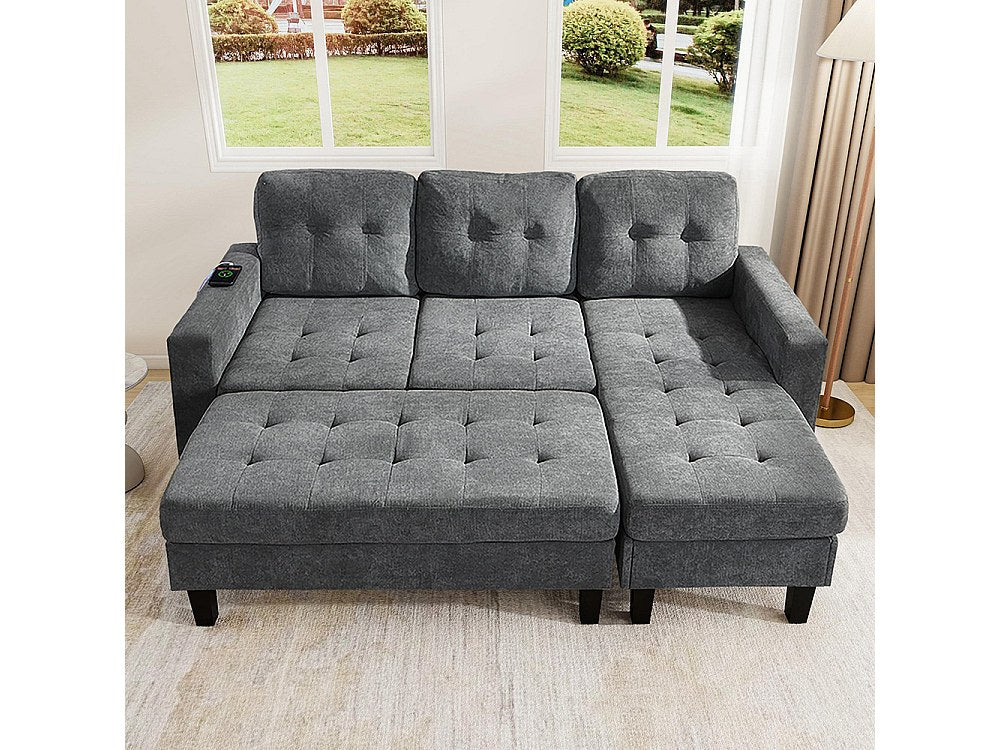 Canapé modulable convertible gris