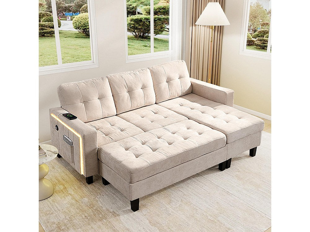 Canapé modulable convertible beige