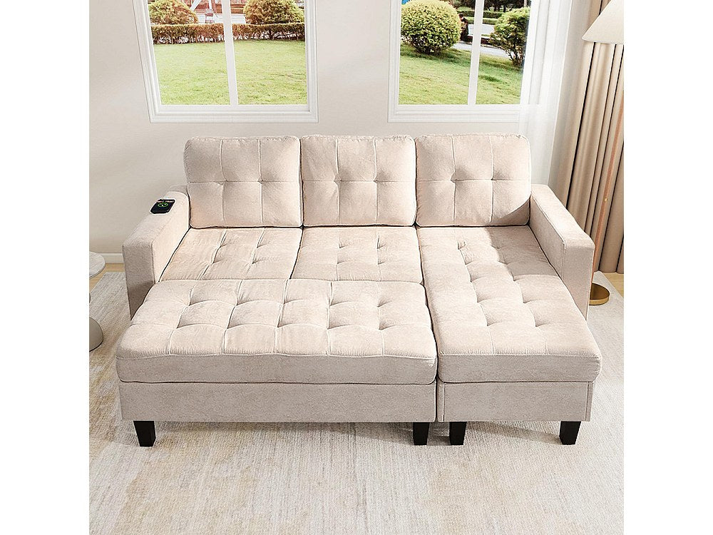 Canapé modulable convertible beige