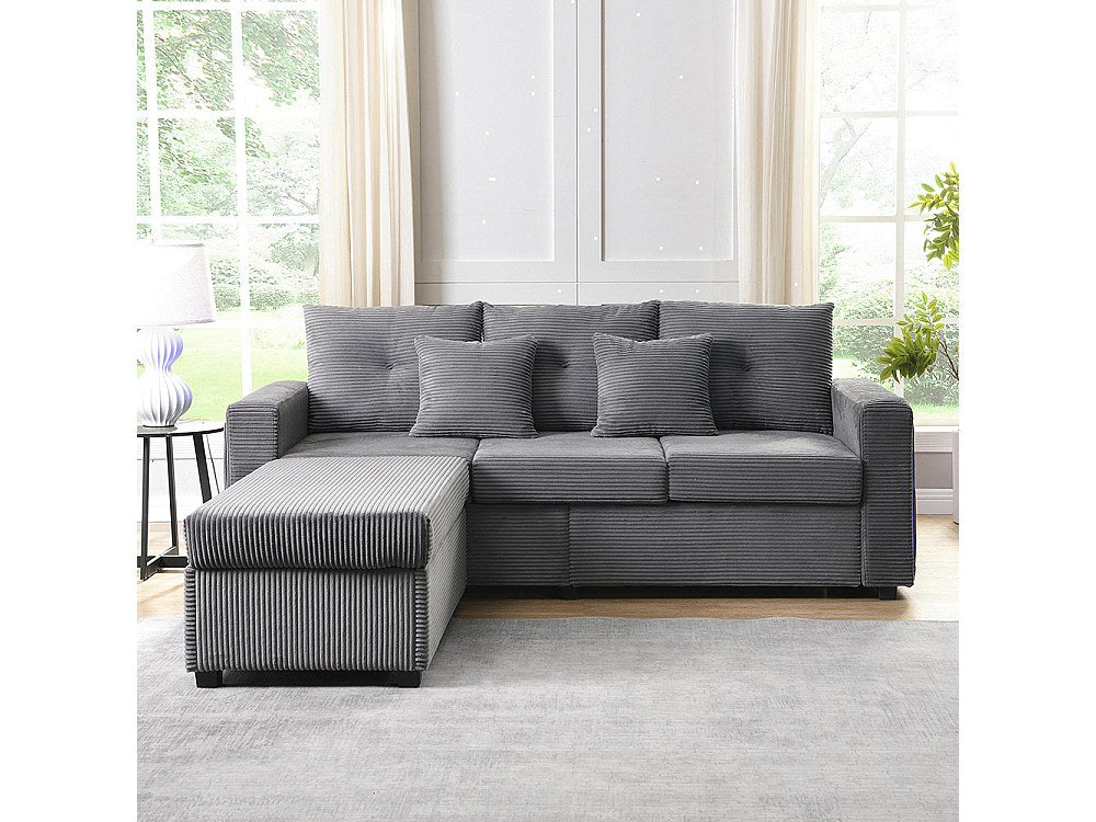 Pouf pour canapé modulable 3 places gris