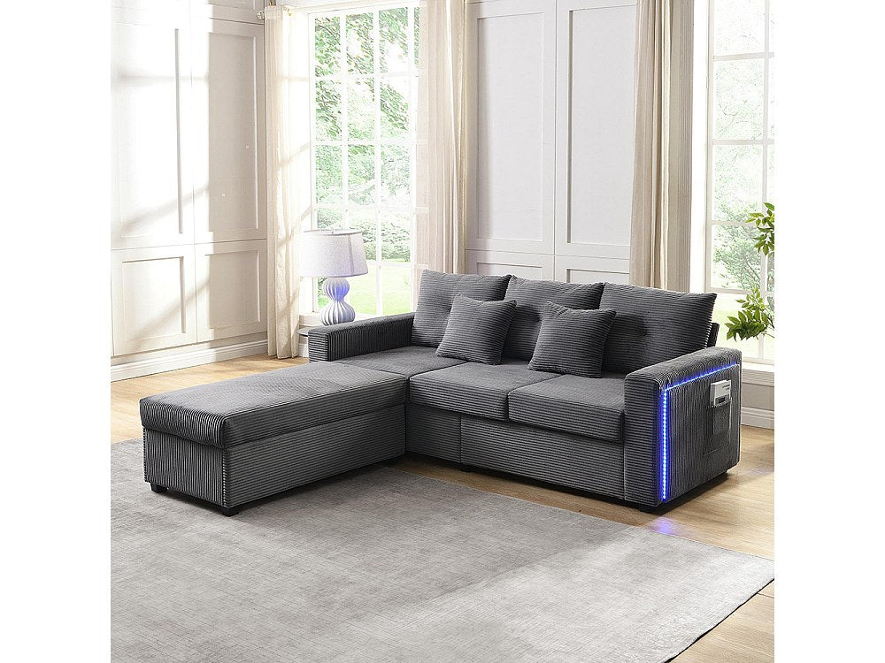 Pouf pour canapé modulable 3 places gris