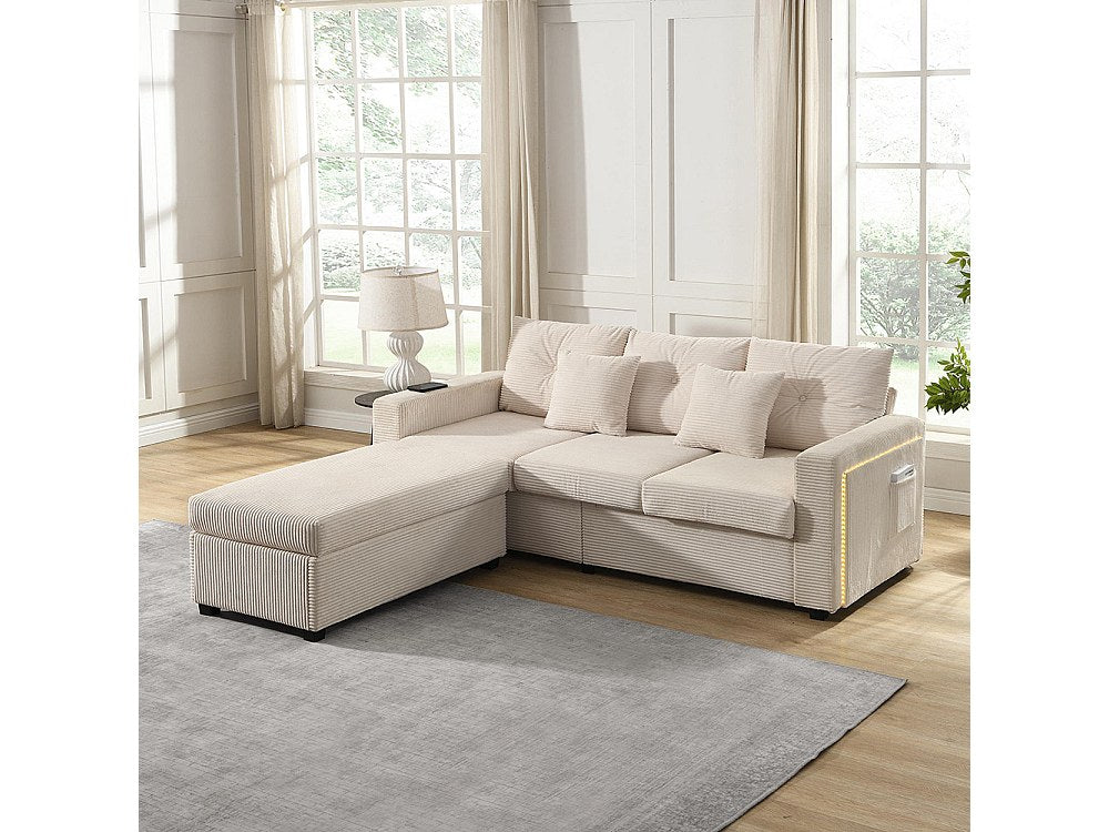 Pouf pour canapé modulable 3 places beige