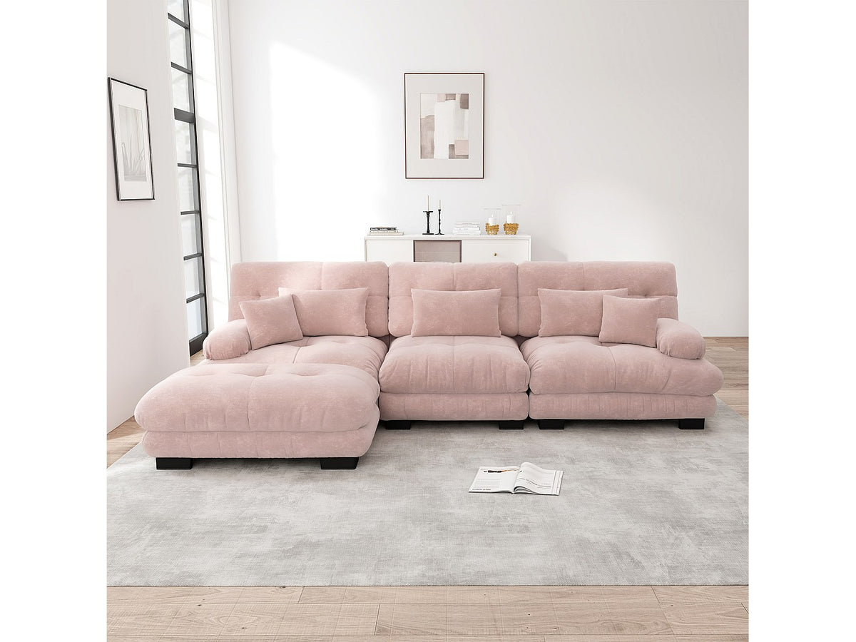 Canapé modulable convertible rose