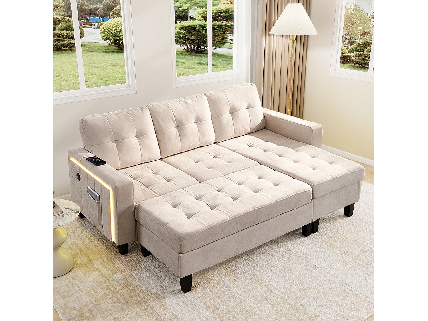 Canapé modulable 3 places beige